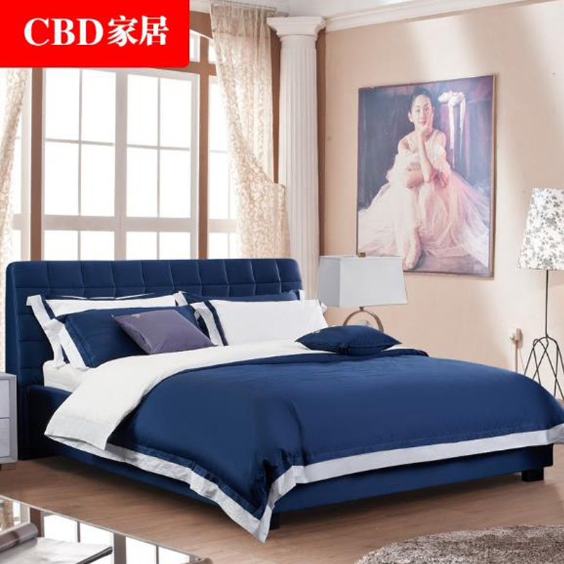 CBD软床北欧家具布艺可拆洗双人软包主卧1.51.8米婚床床+床垫奋斗